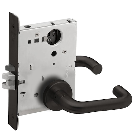 Schlage Grade 1 Entrance Office Mortise Lock, Less Cylinder, 03 Lever, A Rose, Flat Black Coated Finish, Fie L9050L 03A 622